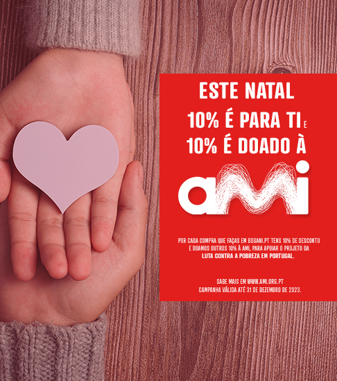 10% FOR YOU AND 10% DONATED TO AMI ON PURCHASES AT BOGANI.PT